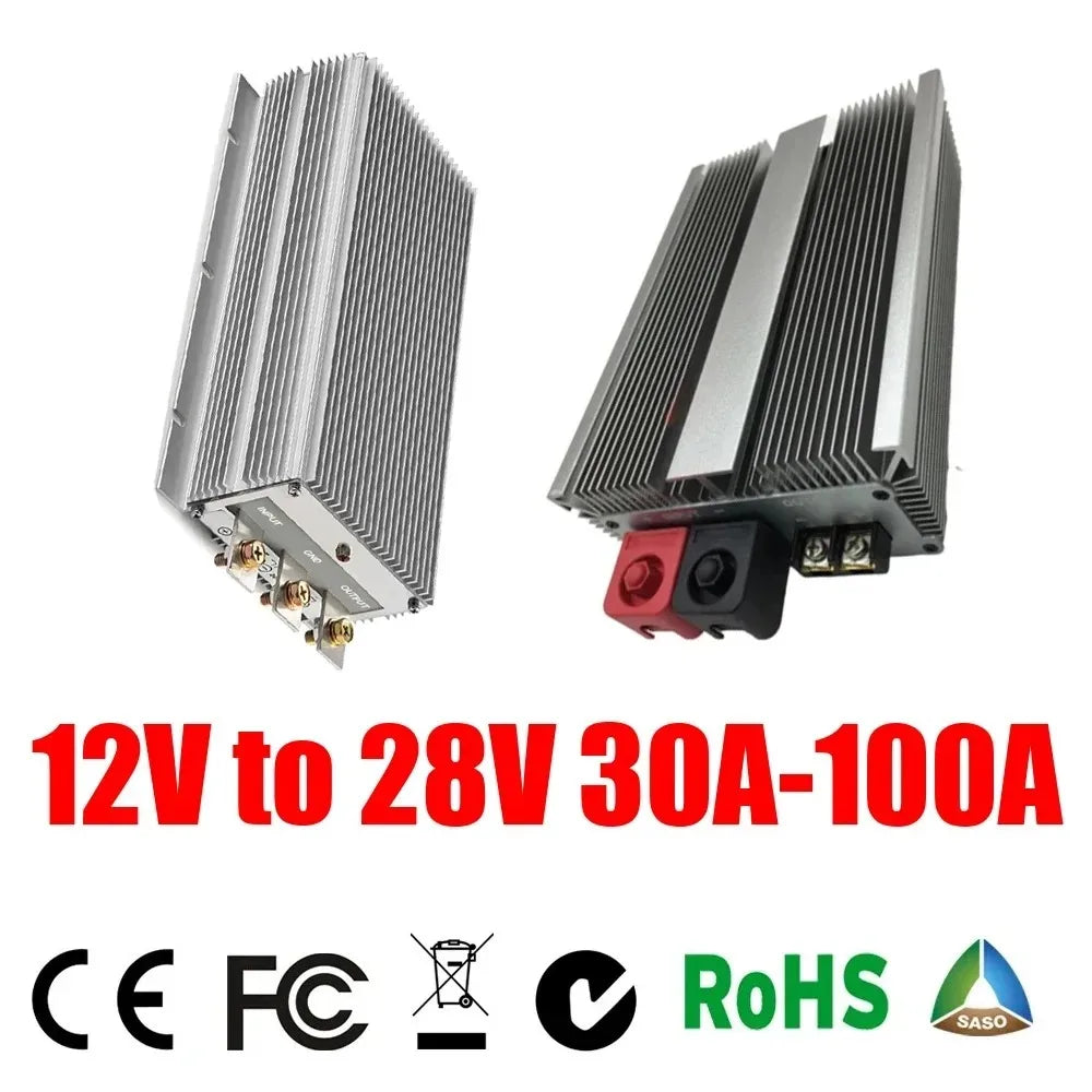 12V to 28V Booster Converter 12V-28V 12V DC to 28V DC 30A-100A Step-up Voltage Regulator 12 Volt to 28 Volt Power Supply CE Oasis Select