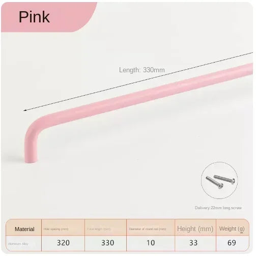 Colorful Kitchen Cabinet Handles 128mm Knobs and Handles for Drawer Cupboard Children's Room Closet Pull Furniture Handle Oasis Select Pink 320mm 1pc