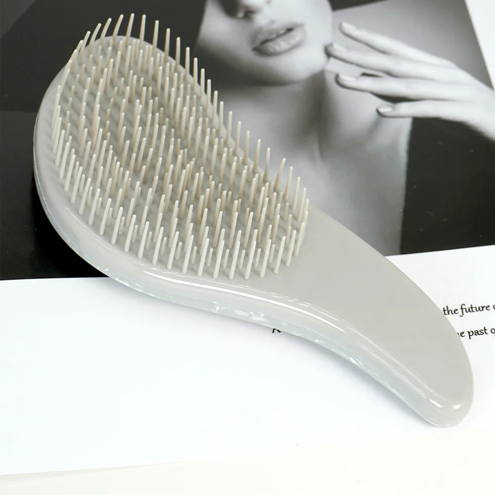 Marble Texture Hair Brush – Oval & Rectangular Detangling Hair Styling Brush Oasis Select SZ31-grey