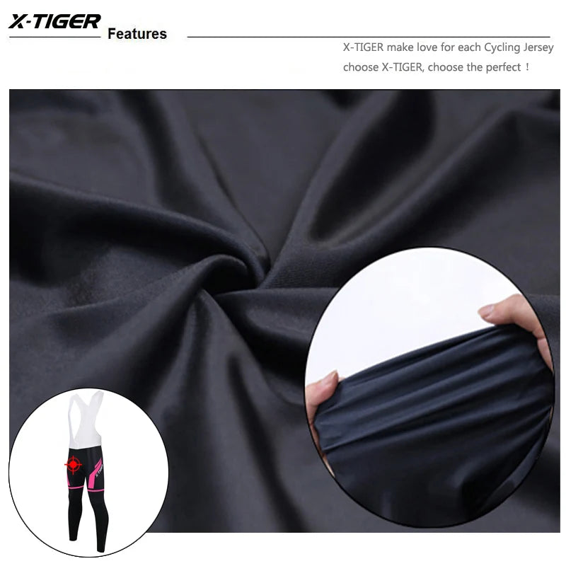 X-TIGER Pro Women's Cycling Bib Pant Breathable Shockproof MTB 5D Coolmax gel Pad Mountain Road Bicycle Tights Ciclismo Pants Oasis Select