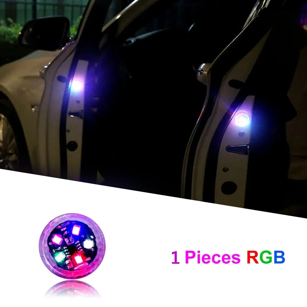 1/2/4pcs Universal LED Car Opening Door Safety Warning Anti-collision Lights Magnetic Sensor Strobe Flashing Alarm Lights Oasis Select RGB 1pc
