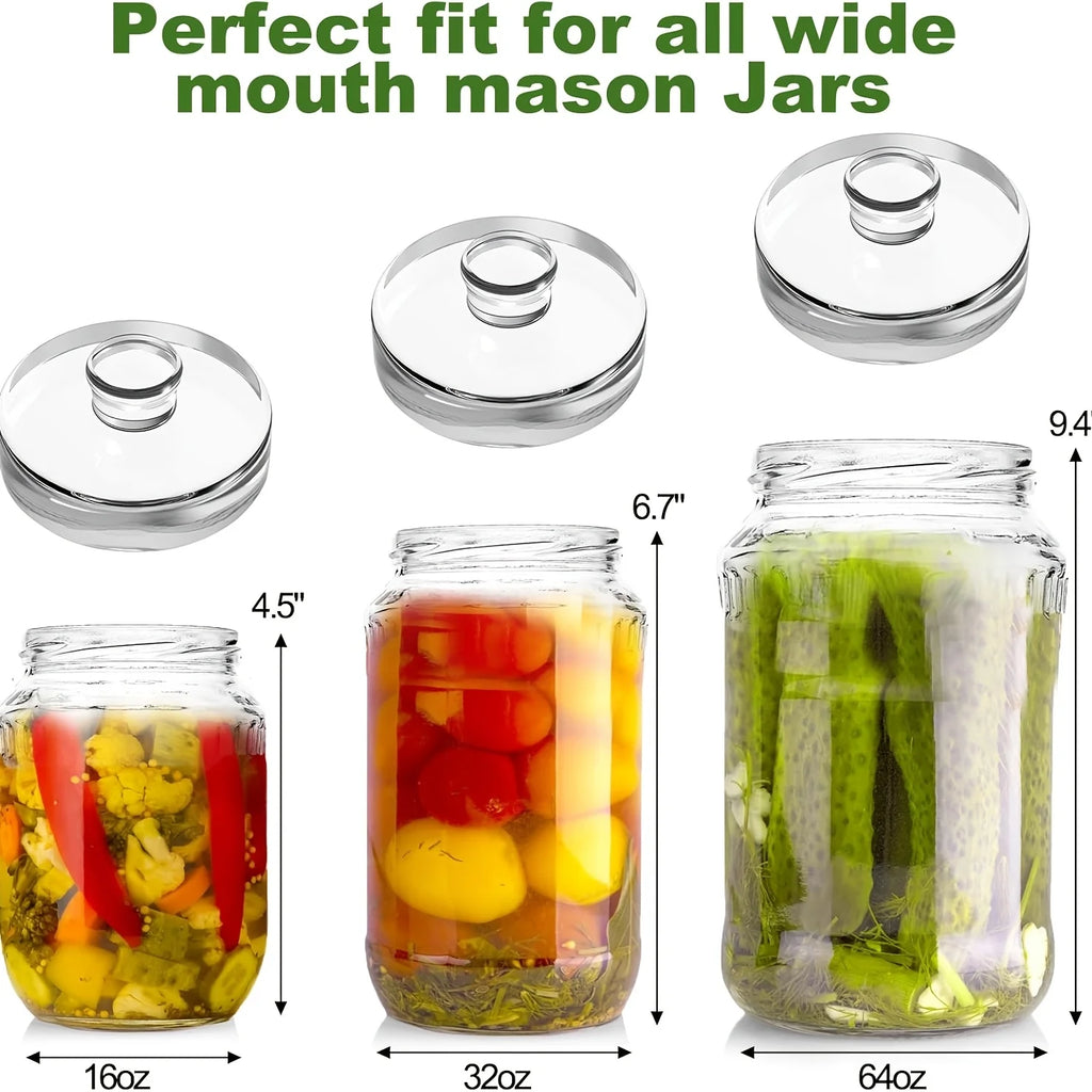 4pcs Glass Fermentation Weights for Wide-Mouth Mason Jars,Pickling Stones for Kimchi, Sauerkraut,Vegetable Fermentation &Canning Oasis Select