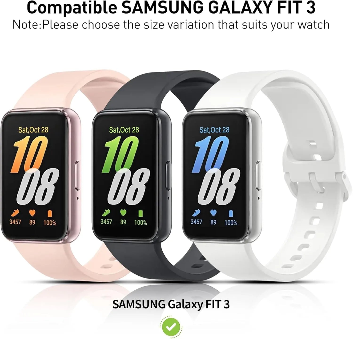 Samsung Galaxy Fit 3 Case – PC Bumper & Tempered Glass Smartwatch Case Oasis Select