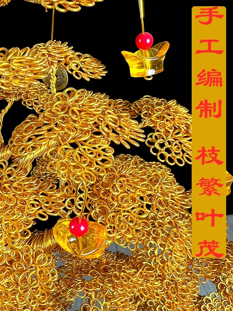 Cash cow handicraft fortune tree fortune decoration wine cabinet decoration living room office shop opening gifts Oasis Select