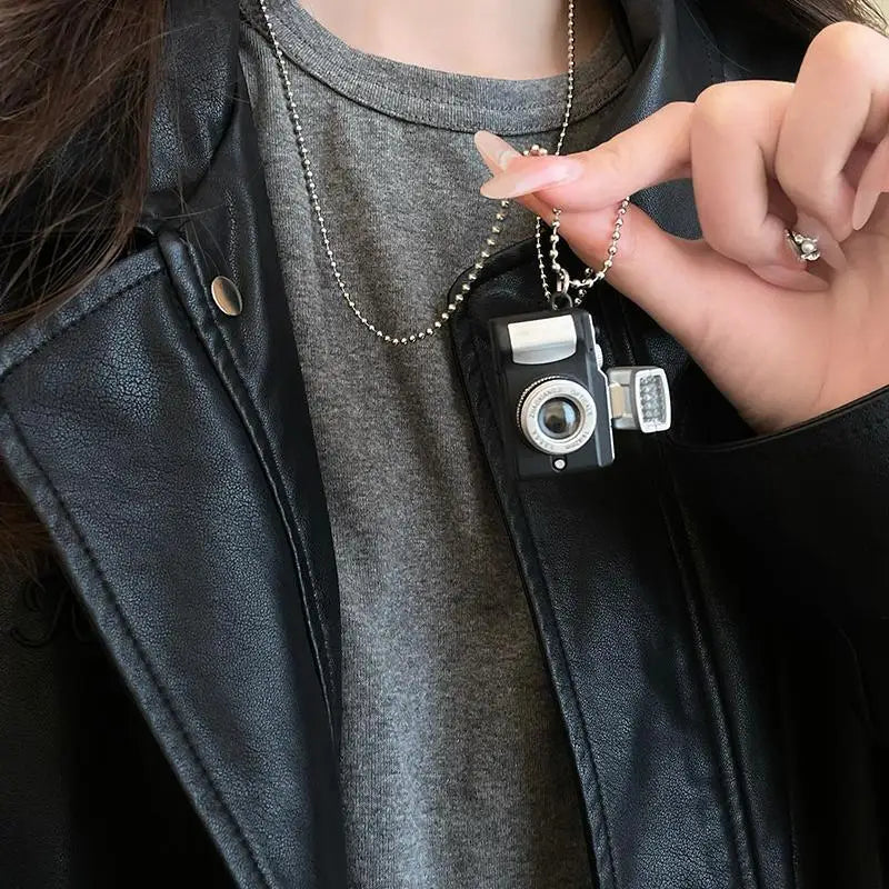 Vintage Brown Camera Pendant Necklace Hip-Hop Simple Personality Women Men Punk Y2K Charms Jewelry Accessories Oasis Select
