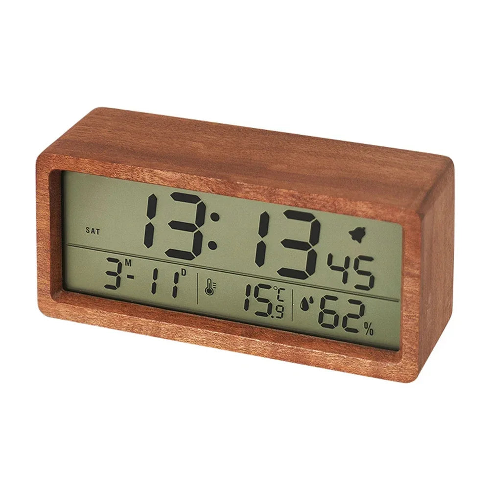 Stylish Multifunctional Wooden Alarm Clock Alarm Clock Serves Multiple Purposes Customizable Alarm Settings Humidity Monitoring Oasis Select Billy Brown China Mainland