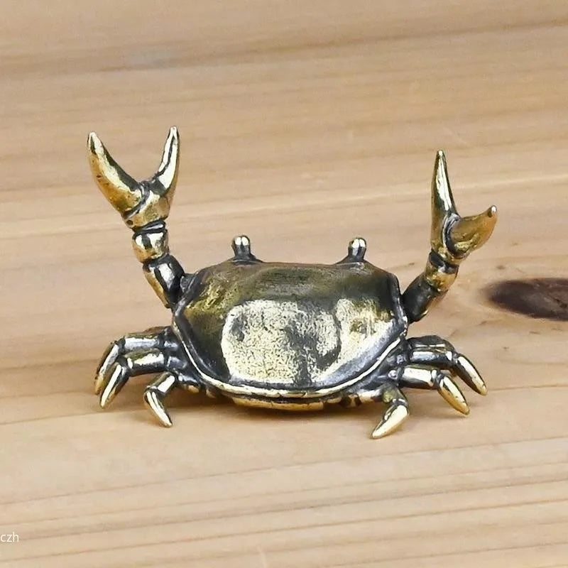Pure Brass Crab Figurines Animal Statue Miniatures Copper Ornaments Home Office Desk Decoration Crafts Home Decor Nordic 1pcs Oasis Select