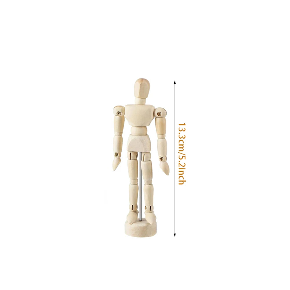 Wooden Hand Body Draw Action Toys Drawing Sketch Mannequin Model Movable Limbs Figures Home Decor Artist Models Jointed Doll Oasis Select 4.5 Inch