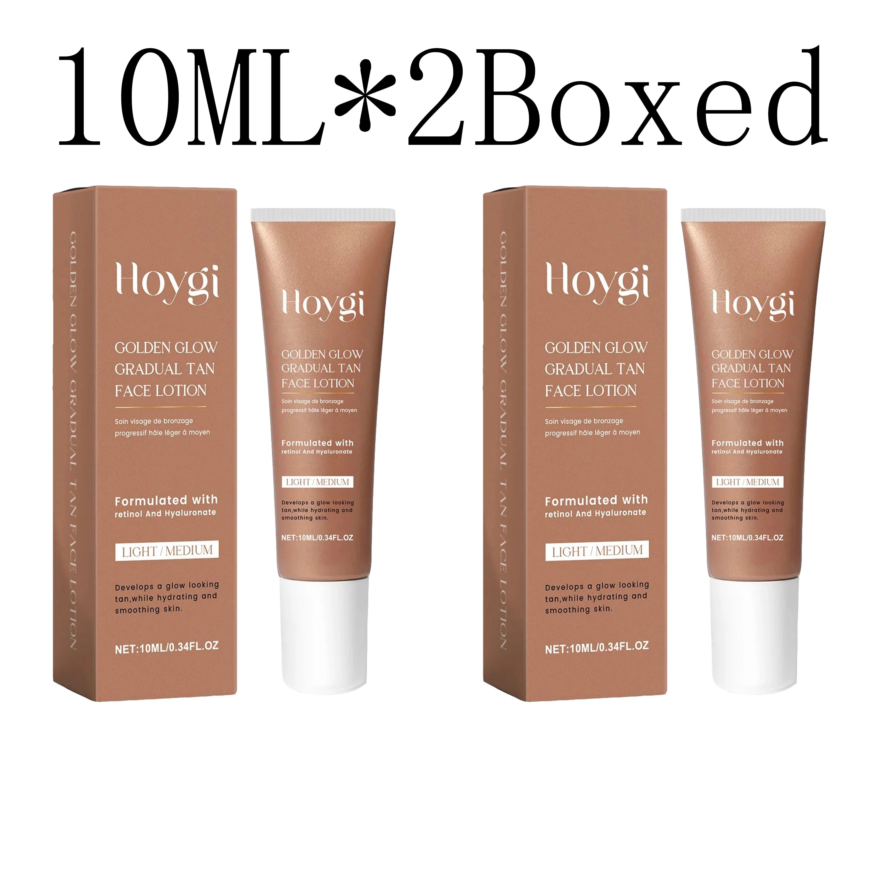 Self-Tanning Lotion Sunless Self Tanner for Face Body Waterproof Long-Lasting Glow Body Bronzer Even Skin Tone Bronzing Lotion Oasis Select 10ml X 2boxed