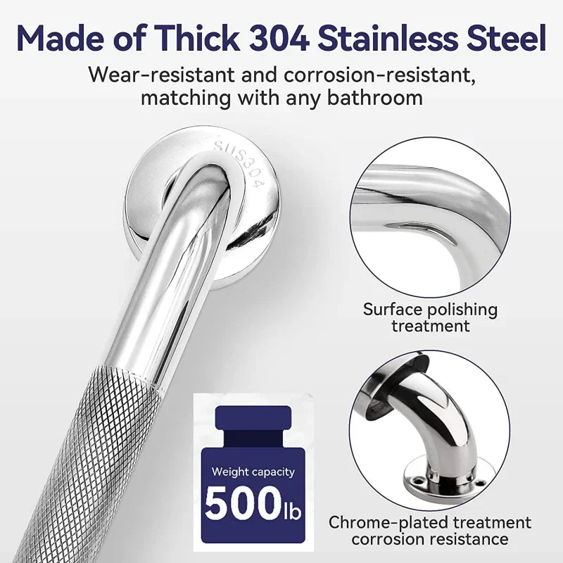 Handrail Grab Bar Stainless Steel 300/400/500Mm Anti Slip Shower Safety Support Handle Towel Rack Bathroom Tub Toilet Oasis Select