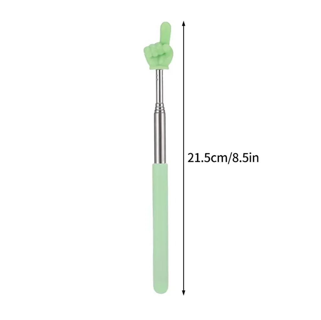 Retractable Teacher Pointer Finger Design StainlessSteel Telescopic School Teaching Pointer Stick Teacher Supplies For Classroom Oasis Select A2-Macaroon-green