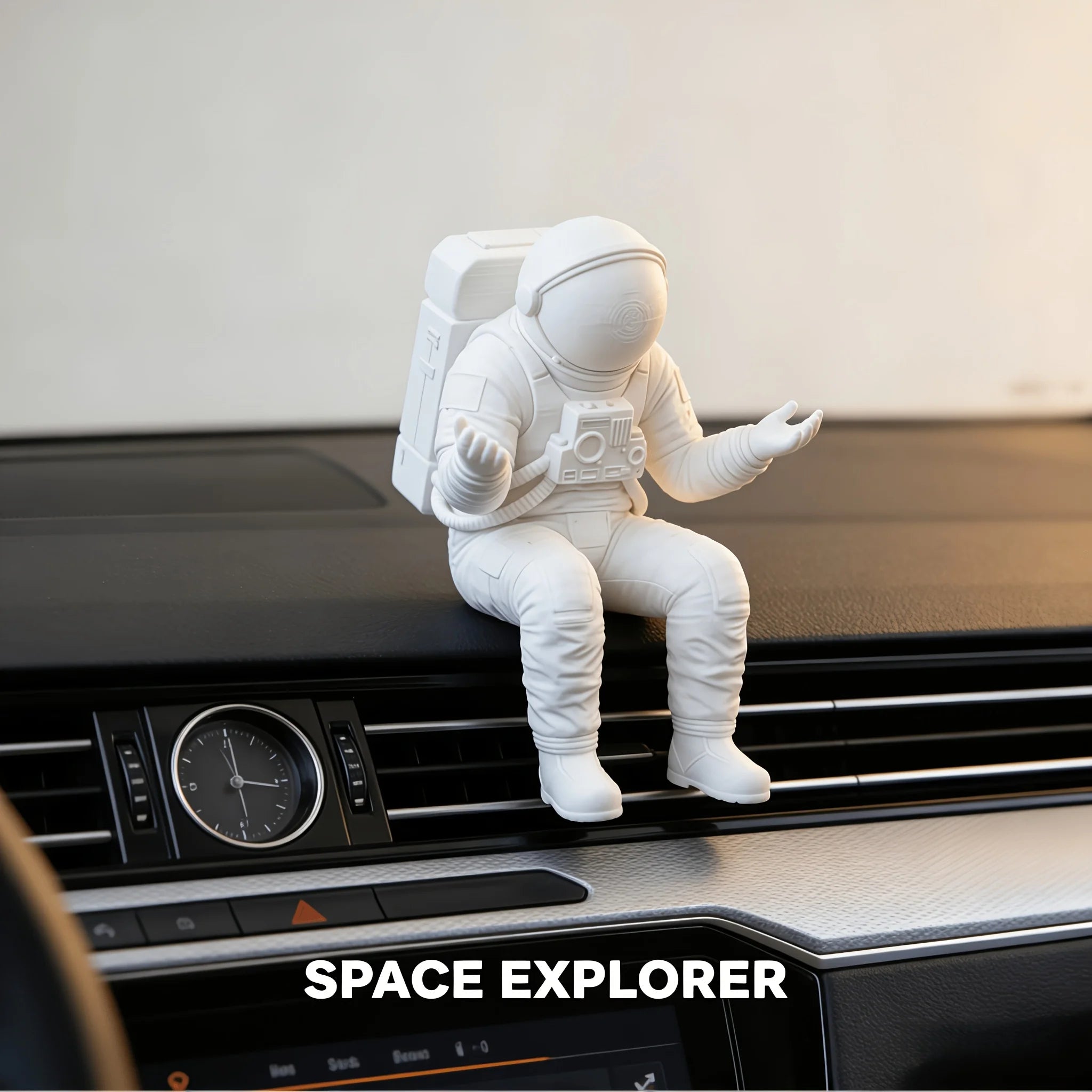 Funny Seated doubt "What Can I Do" Astronaut Figurine Mini Desk Monitor Topper Spaceman Sculpture for Home Office Car Decor gift Oasis Select