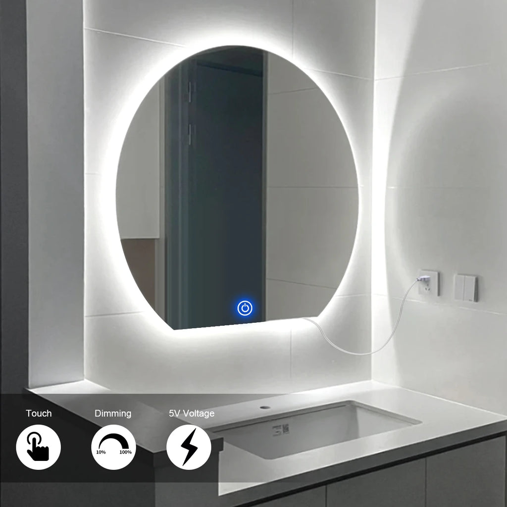 1M/3M/5M LED Bathroom Mirror Backlight Lighting USB 5V COB LED Strip Light Penetrable Mirror Touch Sensor Dimmer Vanity Lights Oasis Select
