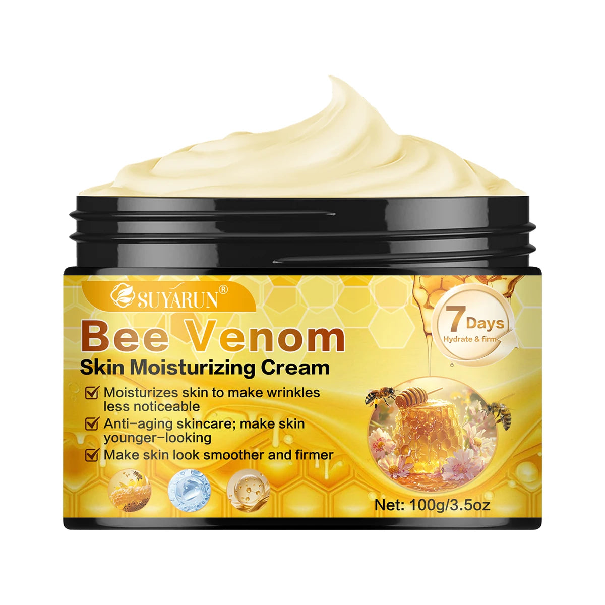 SUYARUN Bee Venom Moisturizing Cream Anti-Aging Face Care | Deep Hydration & Firming Natural Anti-Wrinkle Skincare for All Skin. Oasis Select 100g