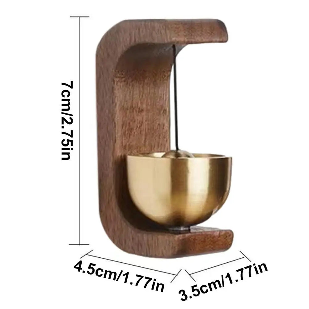 Wood Doorbell Chime Magnetic Decorative Loud Door Bell Indoor Ornament for Refrigerator Iron Door Small Doorbell Home Decoration Oasis Select Chocolate