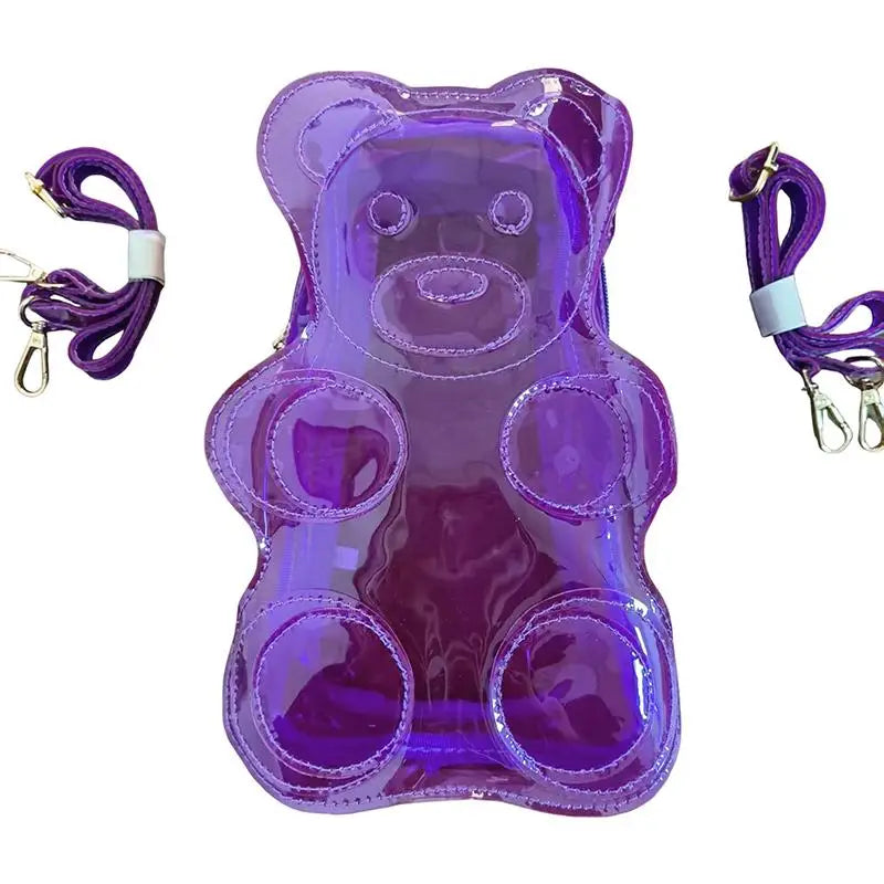 Ita Backpack Cute Bear Design Large Capacity Clear Display Bag Casual Shoulder Bag for Anime Fans Daily School Accessory Oasis Select Purple
