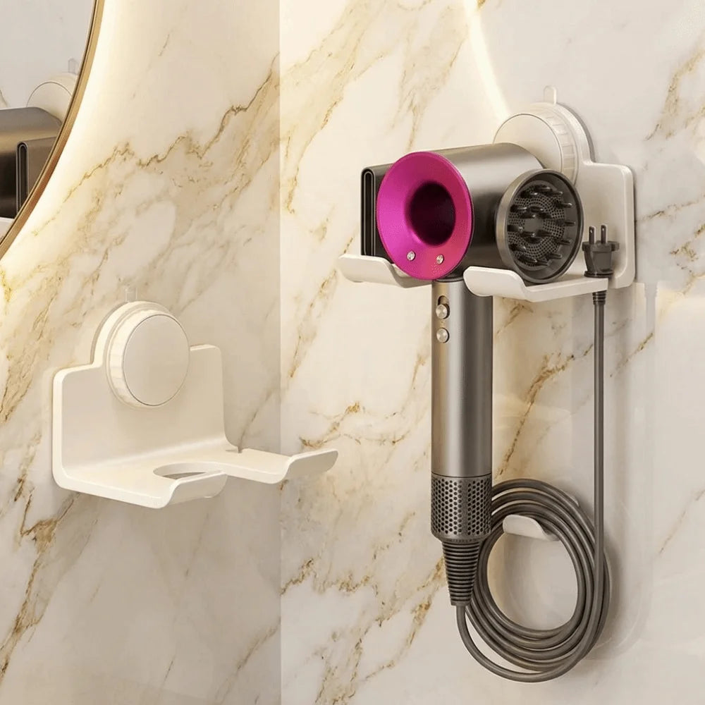 Wall-Mounted Hair Dryer Holder | No-Drill Suction Cup