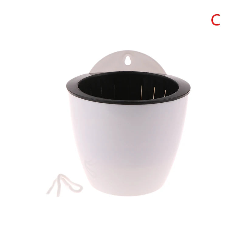 Wall-Mounted Indoor Automatic Water-absorbing Flowerpot Plastic Flowerpot Succulent Green Dill Green Plant Flower Pot Decor Oasis Select B180