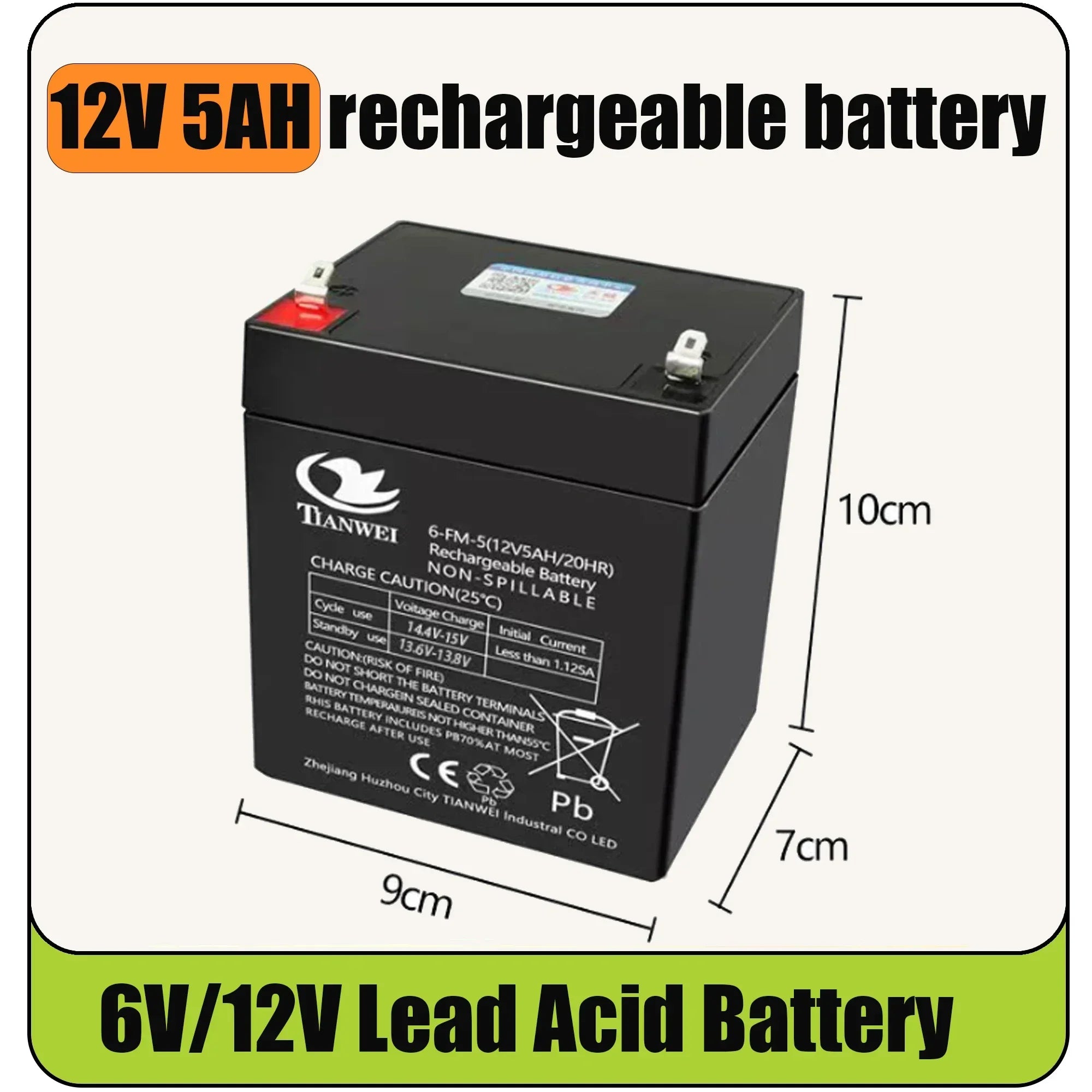 6V 12V Rechargeable Battery For Children's Electric Vehicles Toy Cars Motorcycles Baby Strollers Battery 5Ah 7Ah 8Ah 12Ah Oasis Select 12V 5Ah