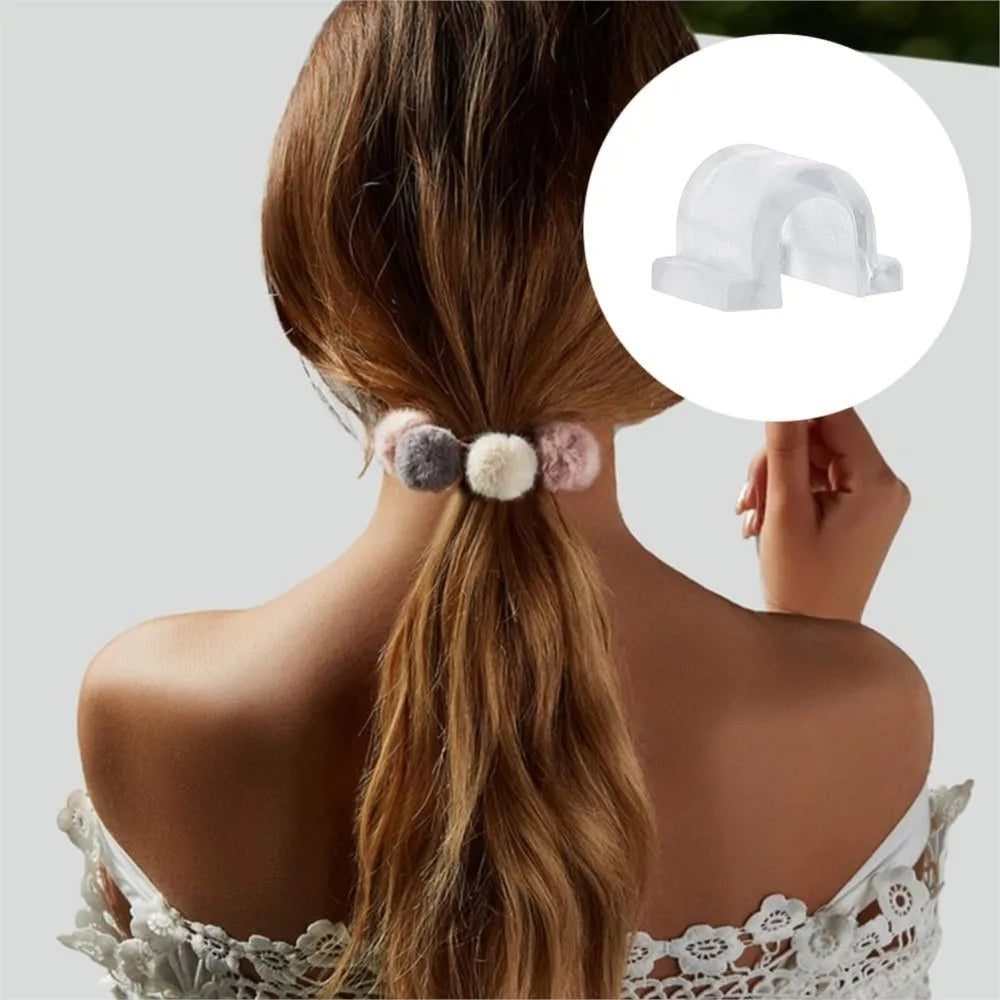 100pcs Clear Hair Rope Setting Buckles Clasp Hair Tie Base Setting Findings for Women DIY Tie Bow Jewelry Accessories Making Oasis Select
