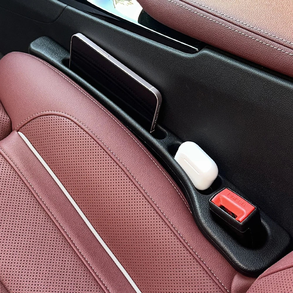2PCS Black Car Seat Gap Filler, Universal Side Seam Plug for Most Vehicles, Anti-drop Leak-proof Strip with Wallet Phone Holder Oasis Select