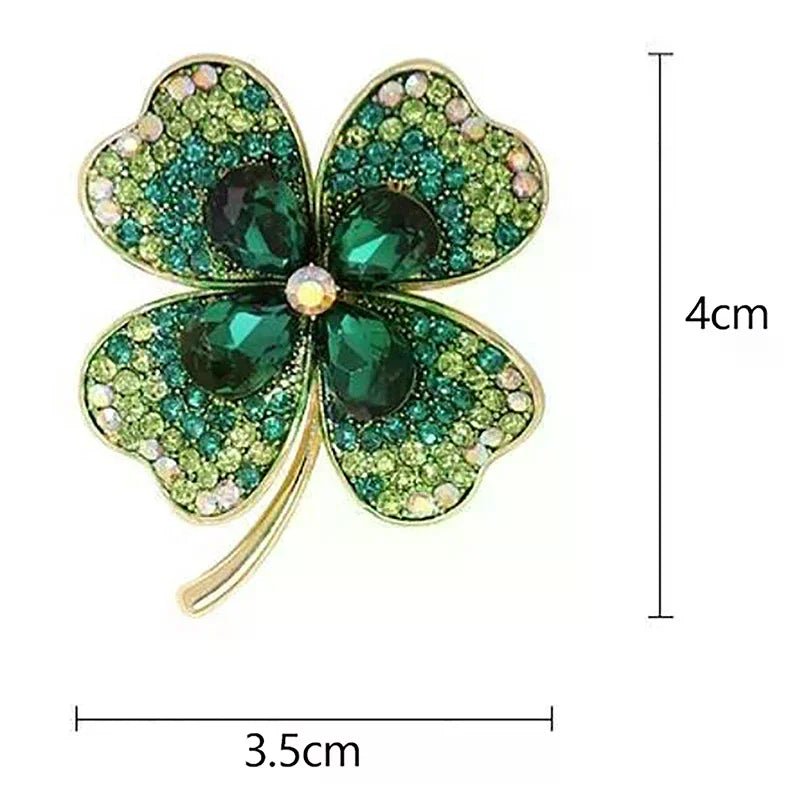 Fashion Rhinestone Clover Brooches Women Clothing Coat Jewelry Party Accessories Oasis Select