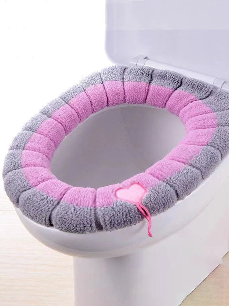 Soft Knitted Toilet Seat Cushion Cover – Warm, Washable & Universal