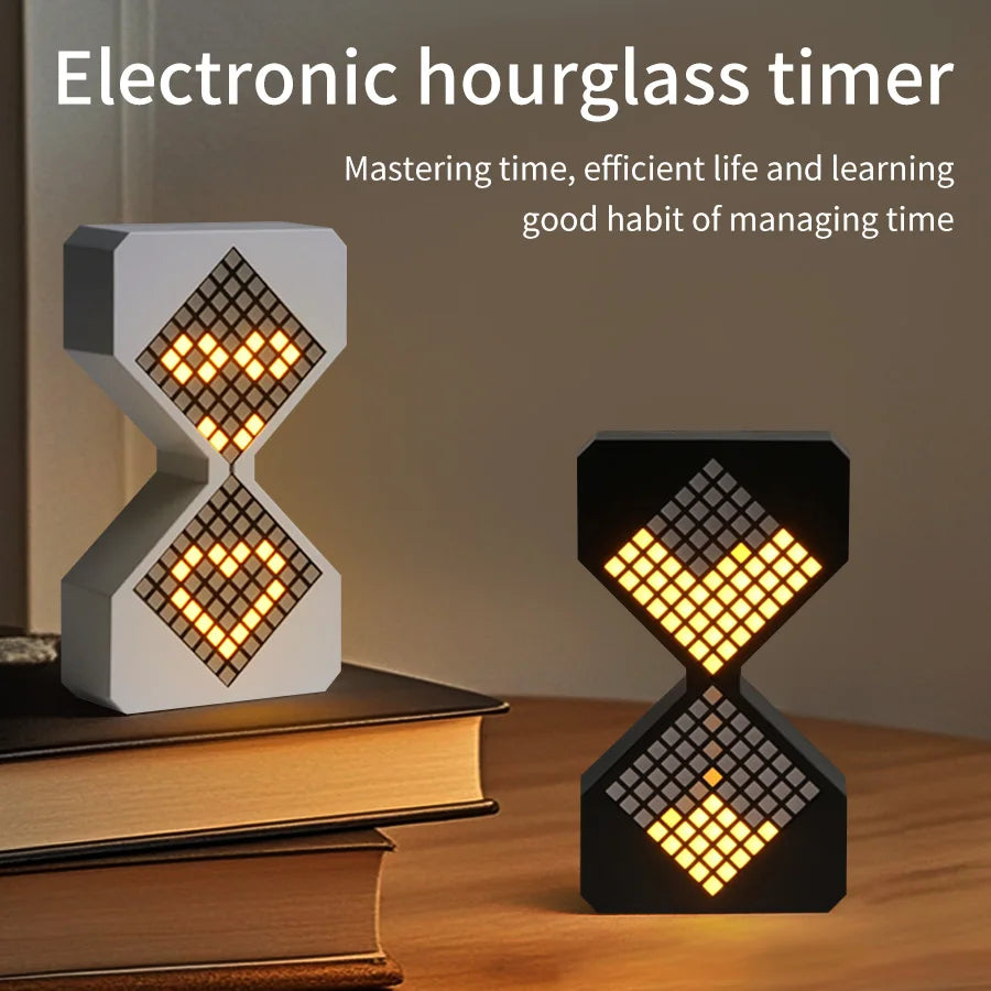 Creative DIY Digital Hourglass Birthday Gift Toy Game Timer 3D Electronic Hourglass Cyber Style Sense of Technology Yellow Light Oasis Select