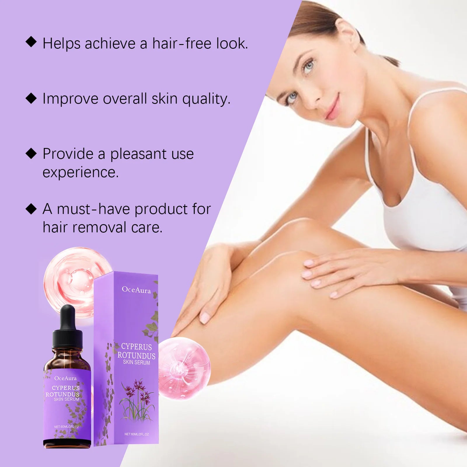 OceAura Cyperus Rotundus Hair Inhibitor Serum 60ml Hair Inhibitor Serum Oasis Select