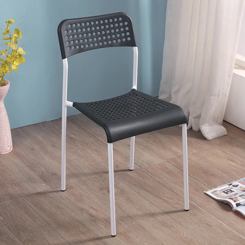 Household Plastic Chair Modern Simple Dining Chair Adult Training Conference Chair Backrest Office Chair Student Desk Chair Oasis Select Black 2 pieces