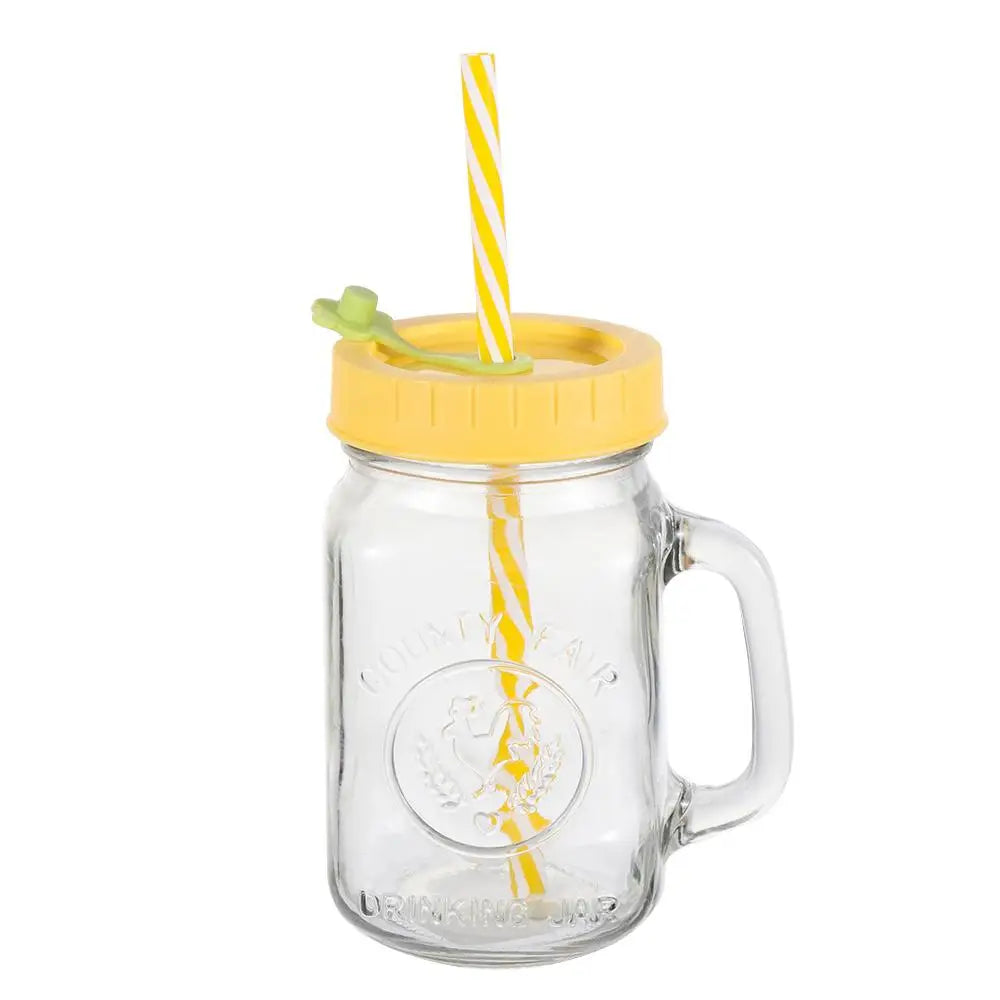 Cute Plastic Mason Jar Lids With Straw Hole Leak-Proof Jar Caps Food Storage Canning Lids Kitchen & Dining Supplies Oasis Select