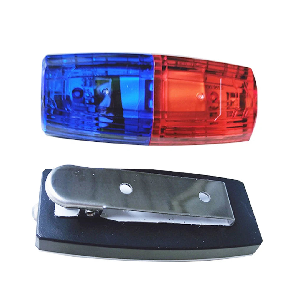 LED Shoulder Warning Light Red Blue Police Shoulder Clip Light Sanitation Worker Safety Patrol Alarm Flash Signal Strobe Lamp Oasis Select