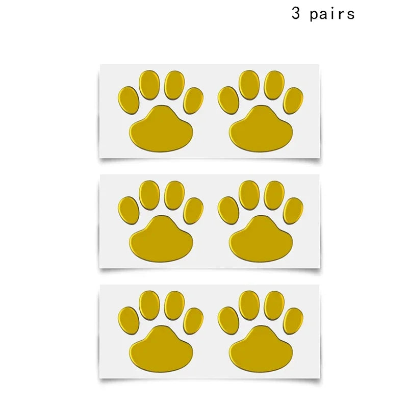 1/2/3/4pairs Door Mirror Cat Dog Footprint Puppy Claw Car Stickers Footprint Sticker Windshield Decals Bumper Car Window Decals Oasis Select Golden 3pairs