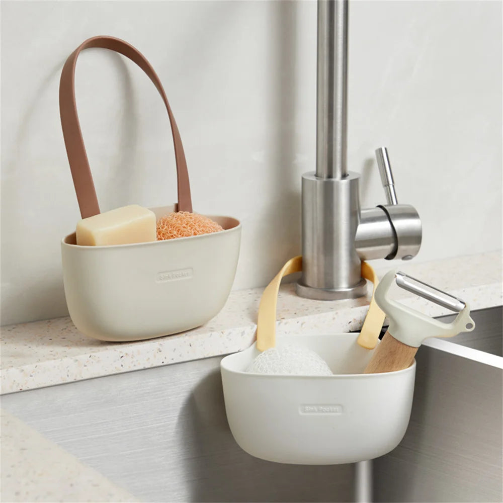 Kitchen Silicone Sink Sponges Soap Holder Bathroom Dish Drain Water Basket Storage Drying Rack Accessories Organizer Oasis Select