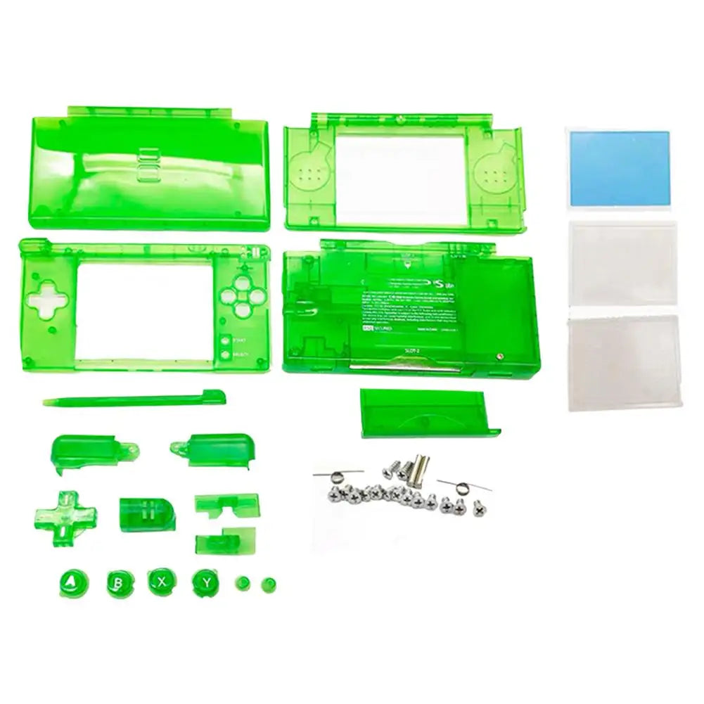Case DIY Kit for Nintendo DS Lite Transparent Replacement Full Housing Shell, DIY Repair Shell Replacement Kit for NDSL, 1Set Oasis Select Green