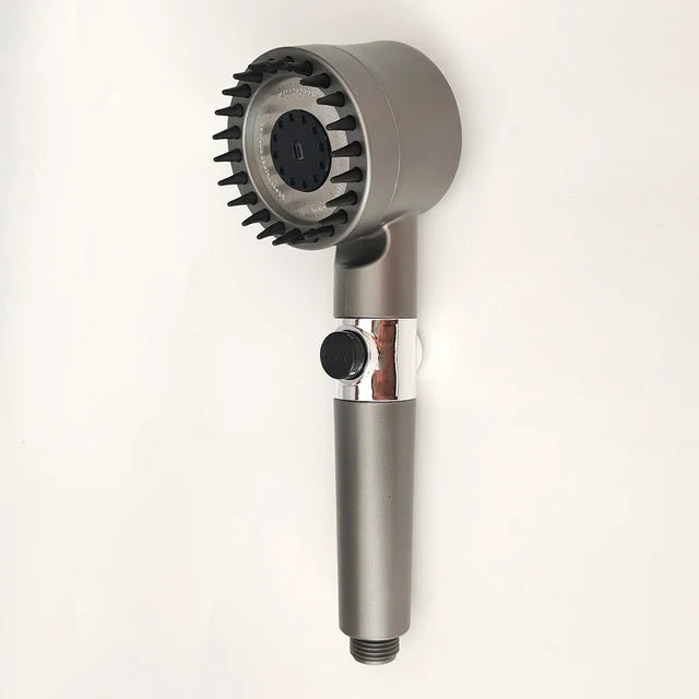 3 Modes Shower Head Adjustable High Pressure Water Saving Massage Portable Filter Shower Head Hook Hose Bathroom Accessories Set Oasis Select Grey Shower B