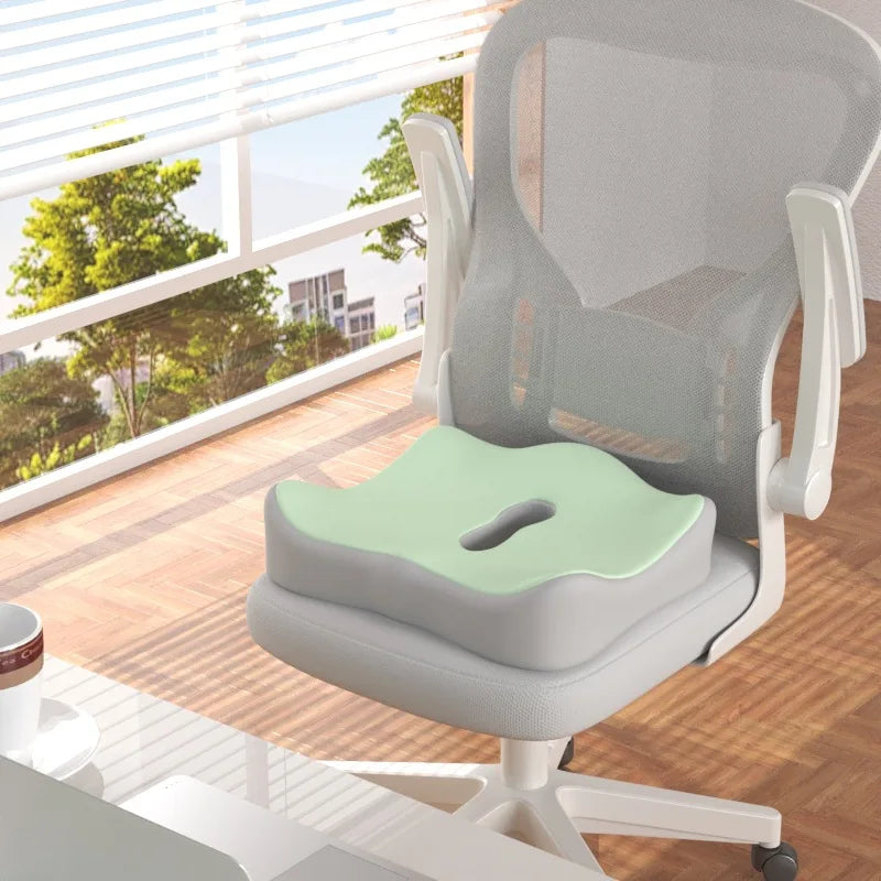 Memory Foam Seat Cushion for Car and Office Lumbar Hip Support Posture Corrector Breathable Comfort Student Chair Pad Oasis Select Green