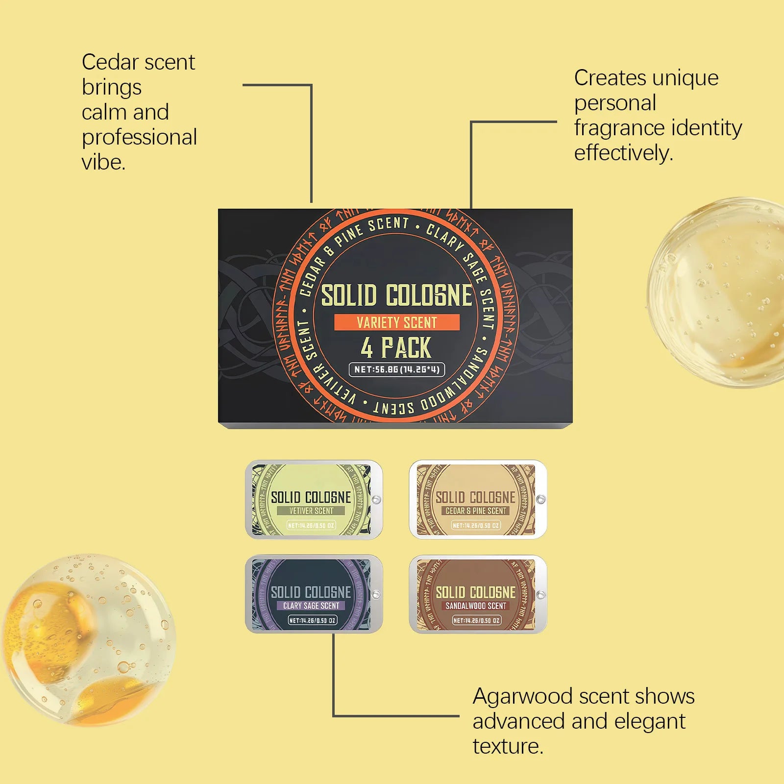 Fruit Woody Men Solid Perfume Lasting Scent Fresh Fruity Woody Scent Men Pheromone Perfume Gentle Portable Solid Fragrance Balm Oasis Select