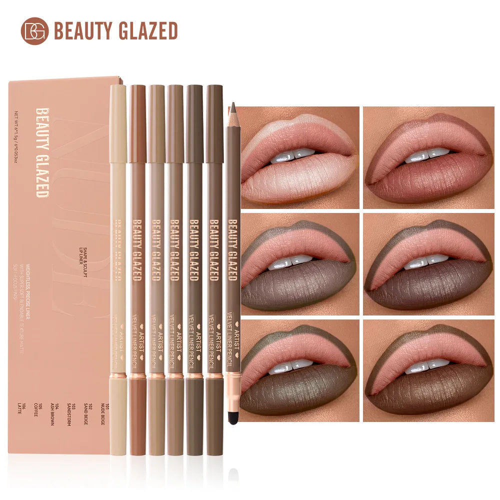 6-Piece Matte Dual-Ended Lip Liner Set – Long-Lasting, All Tones Lip Liner Set Oasis Select A