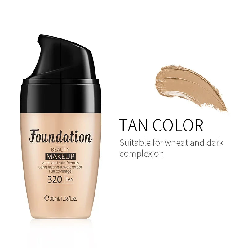 LAIKOU Liquid Foundation Moisturizing Long Lasting Full Coverage Concealer Waterproof Face Makeup 30ml Oasis Select Tan-320