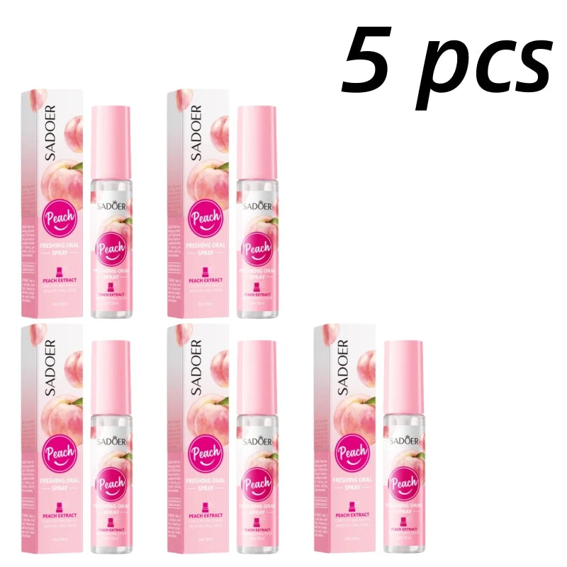 Mint & Peach Fresh Breath Mouth Spray – Oral Freshener Breath Freshener Spray Oasis Select Peach 5Pcs
