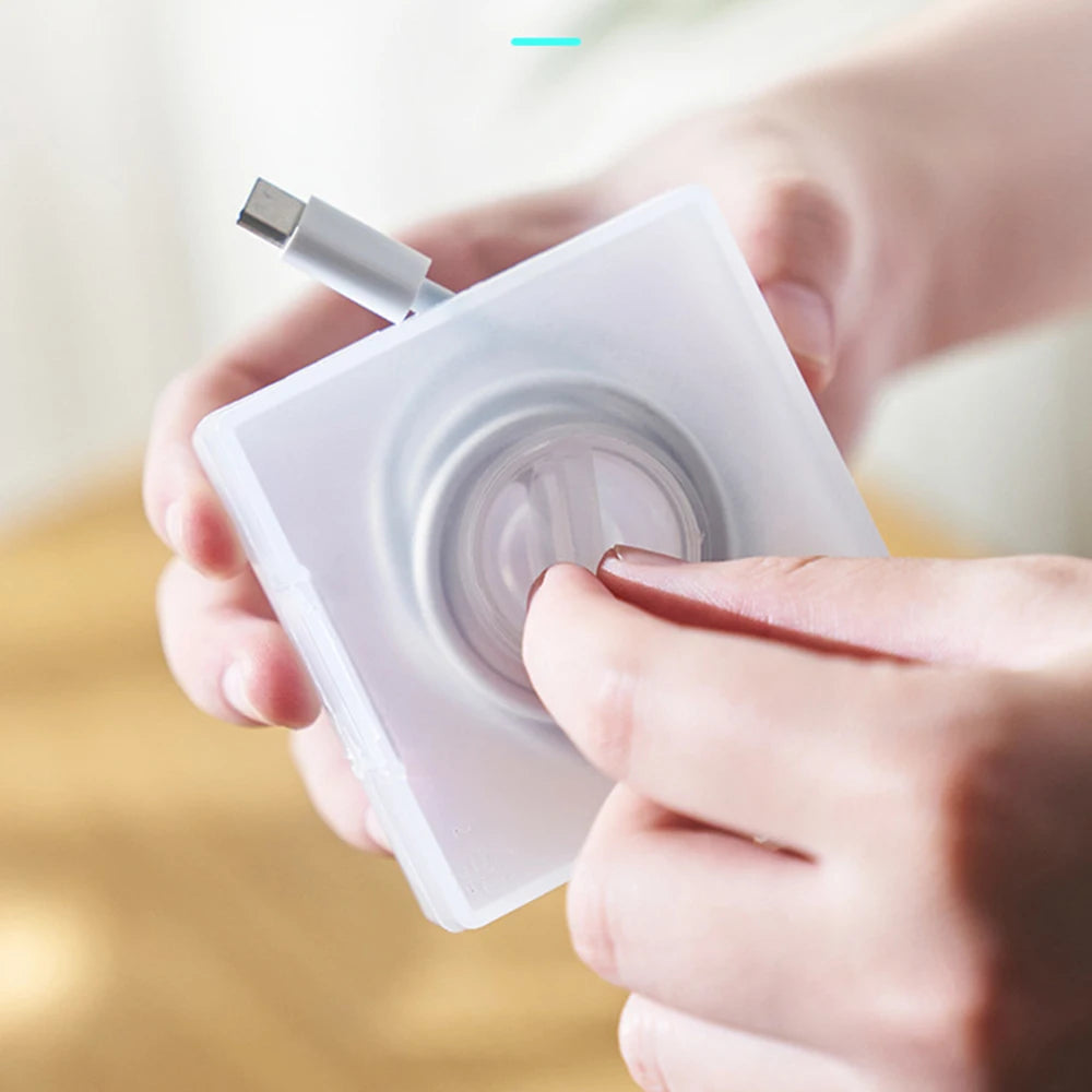 Transparent Cable Organizer & USB Cord Winder Storage Case