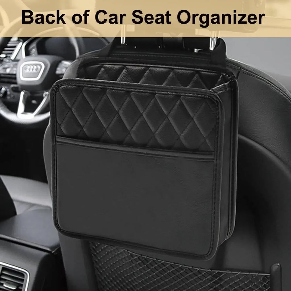 Car Organizer Multi-functional Car Seat Storage Bag Waterproof Hanging Car Seat Organizer Garbage Bag Suitable for Most Car Oasis Select