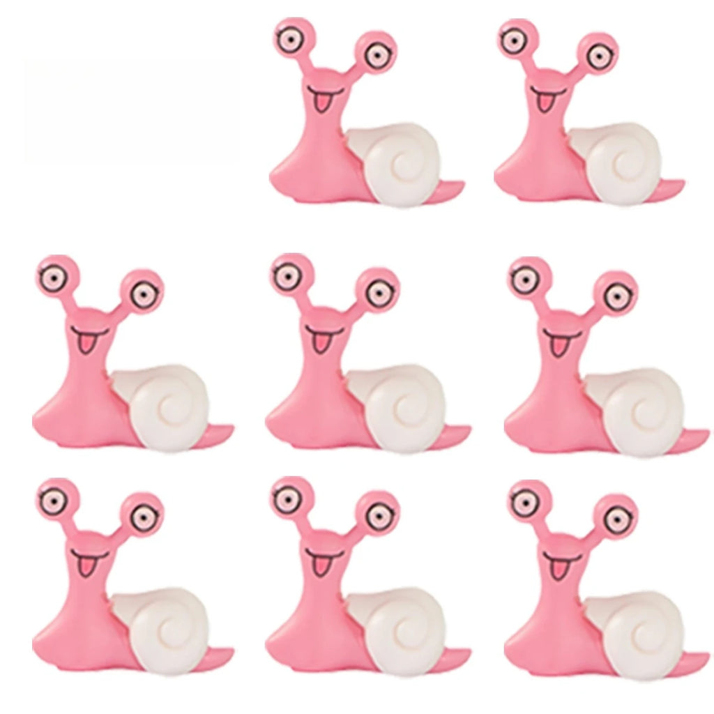 2-8 PCS Miniature Resin Snail Figurine – Cute Garden Ornament for Fairy Dollhouse, Bonsai Plant Decor & Terrarium Oasis Select Pink-8pcs