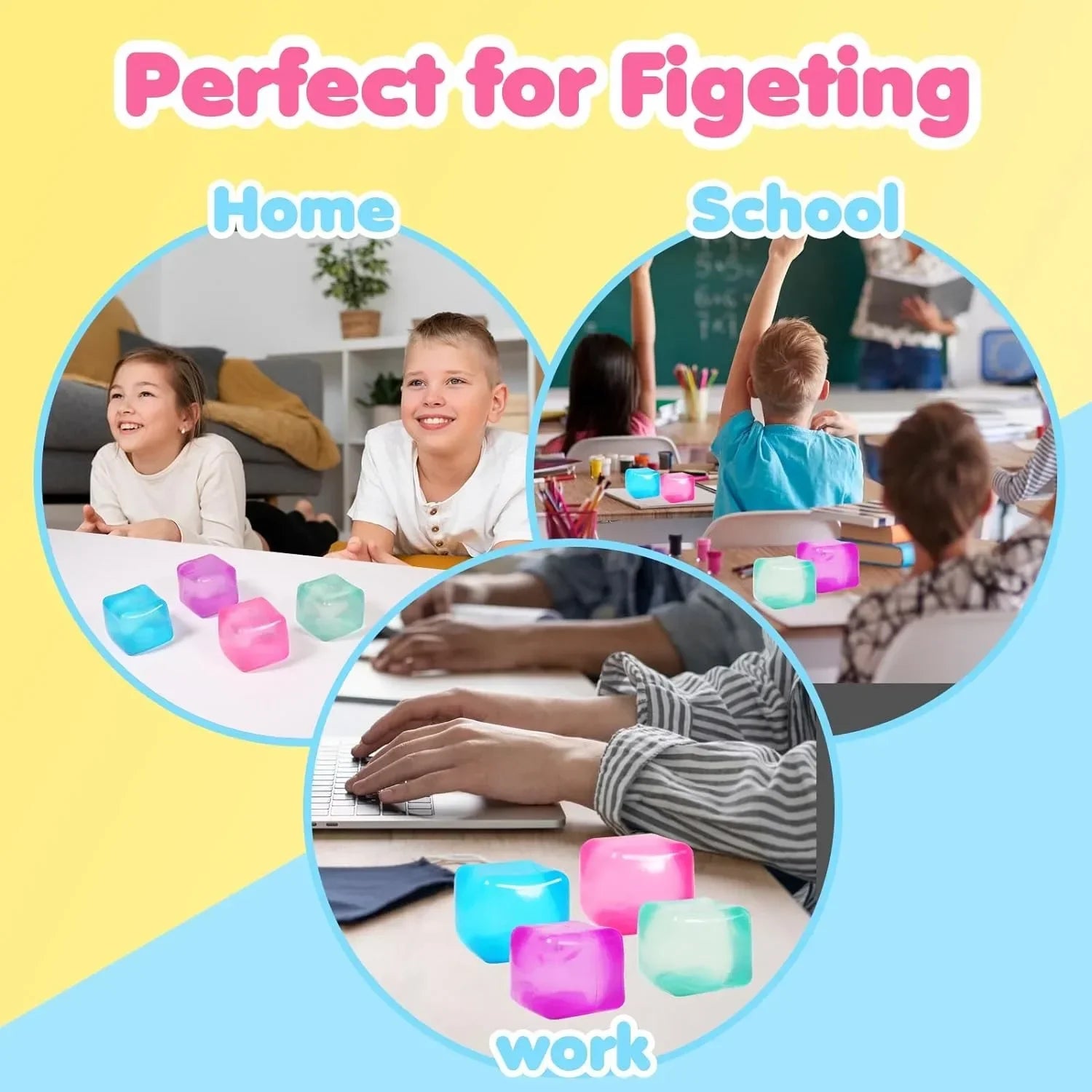 High Density Gel Ice Cube Square Decompression Vent Toy Squishy Stress Ball Squeeze Toys Stress Relief Sensory Toy squeeze toys Oasis Select