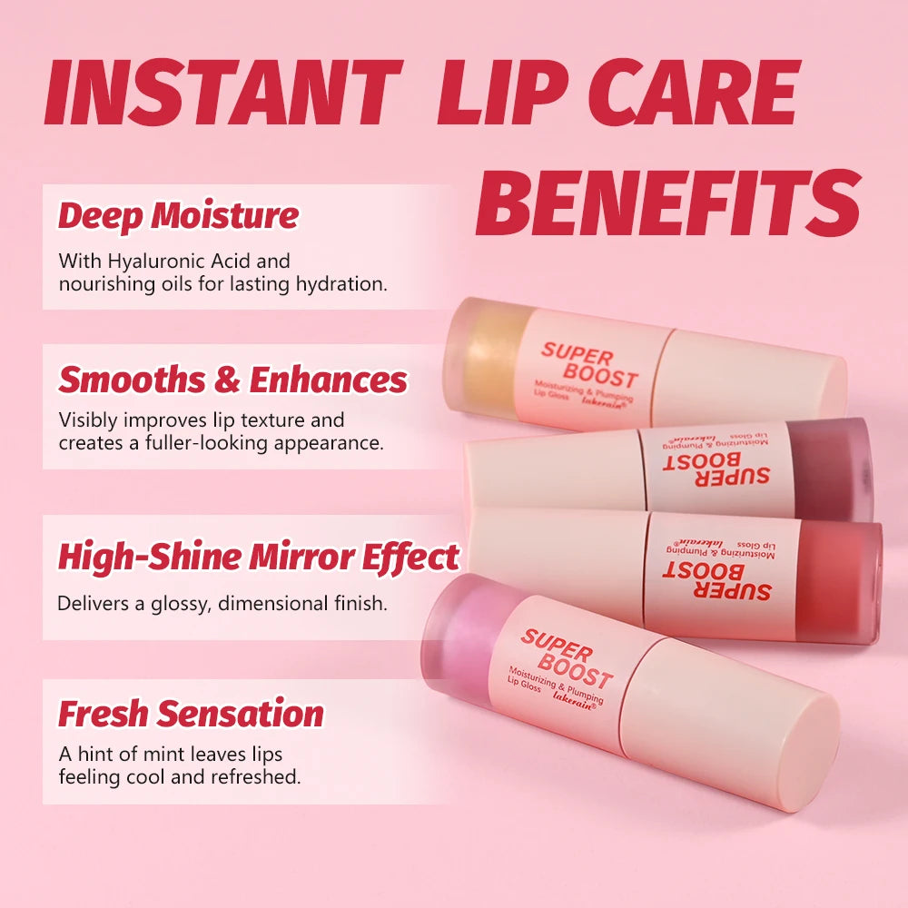 Plumping Lip Gloss Non-Sticky Boosted Mirror Shine And Volume Lip Skin Smooths Hydrating Moisturizing Lip Gloss Cosmetics Oasis Select