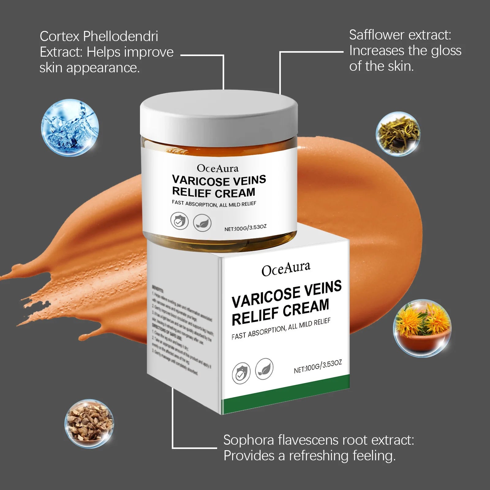 OceAura Leg Wellness Cream – Circulation & Skin Firming 100g