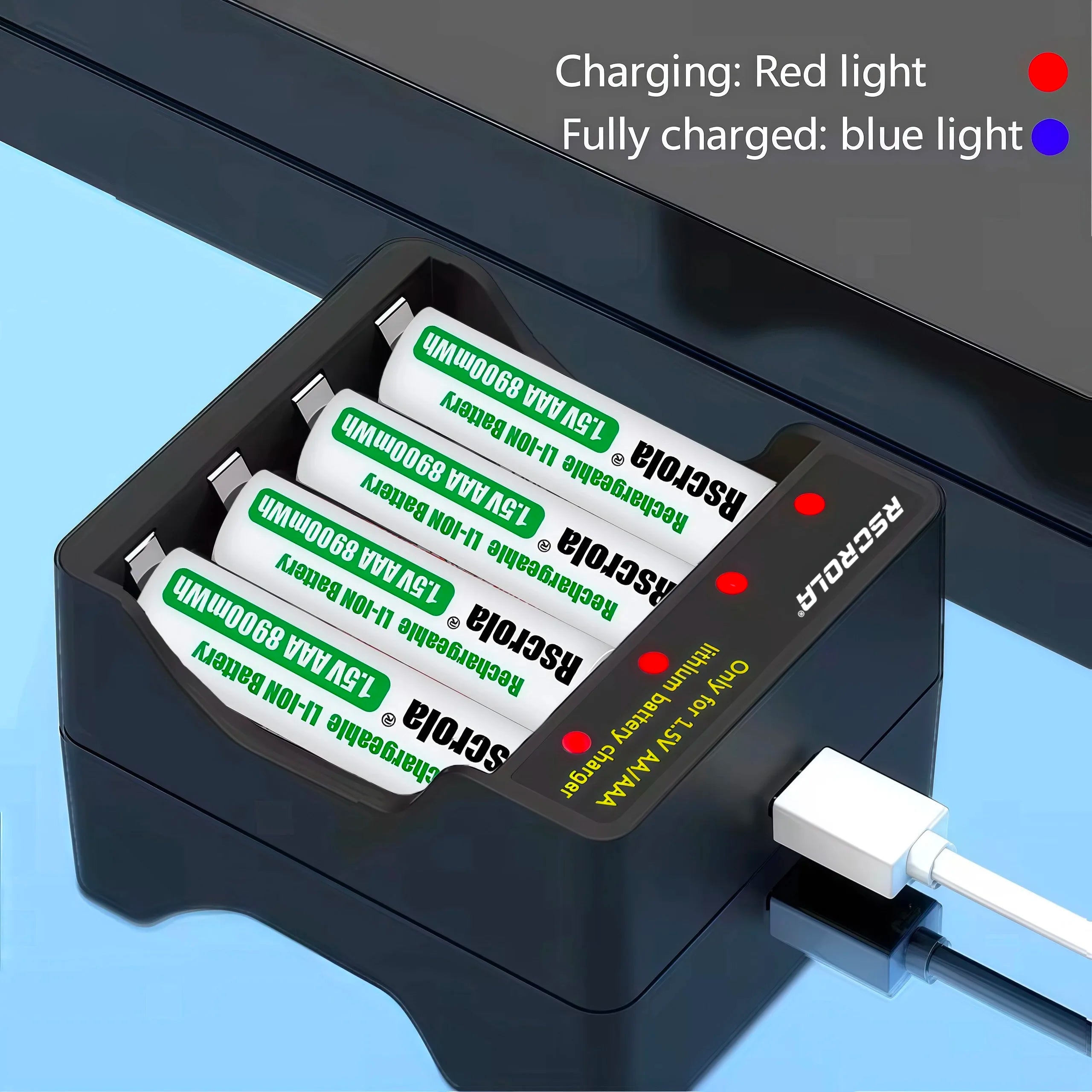 Universal Rechargeable 1.5V AAA 8900mWh Lithium ion Battery Fast charging with Charger for Camare Clock Mouse Fan Electric Toys Oasis Select