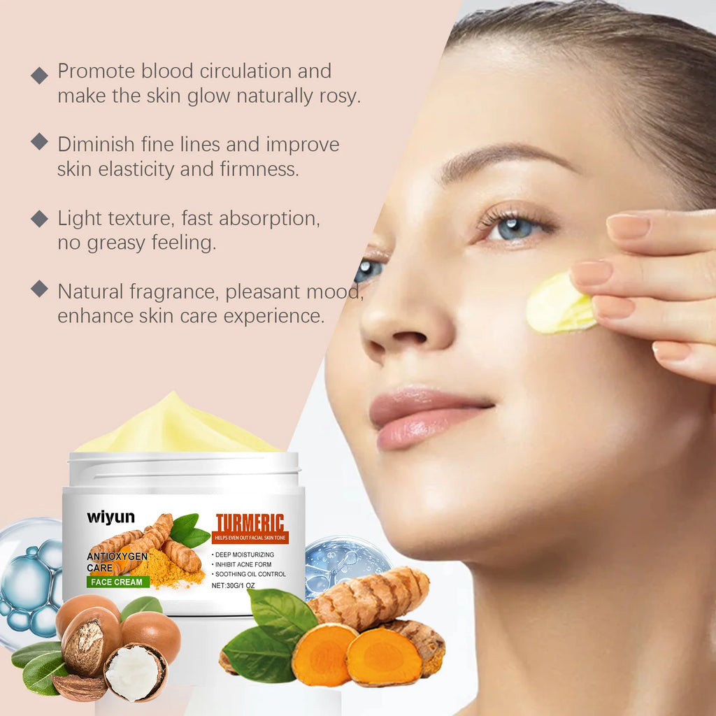 WIYUN Turmeric Face Cream – Brightening Freckle & Acne Repair Brightening Face Cream Oasis Select