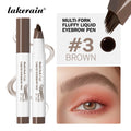 Multi-Fork Fluffy Liquid Eyebrow Pen waterproof Long Lasting Brow Natural Smooth Simulated Fine Flu Brow Pencil Eye Makeup Oasis Select Brown